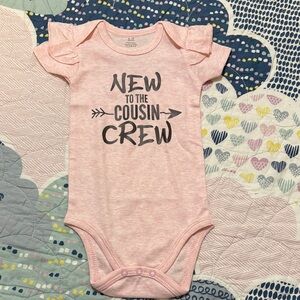$1 New to the Cousin Crew Girl Onesie